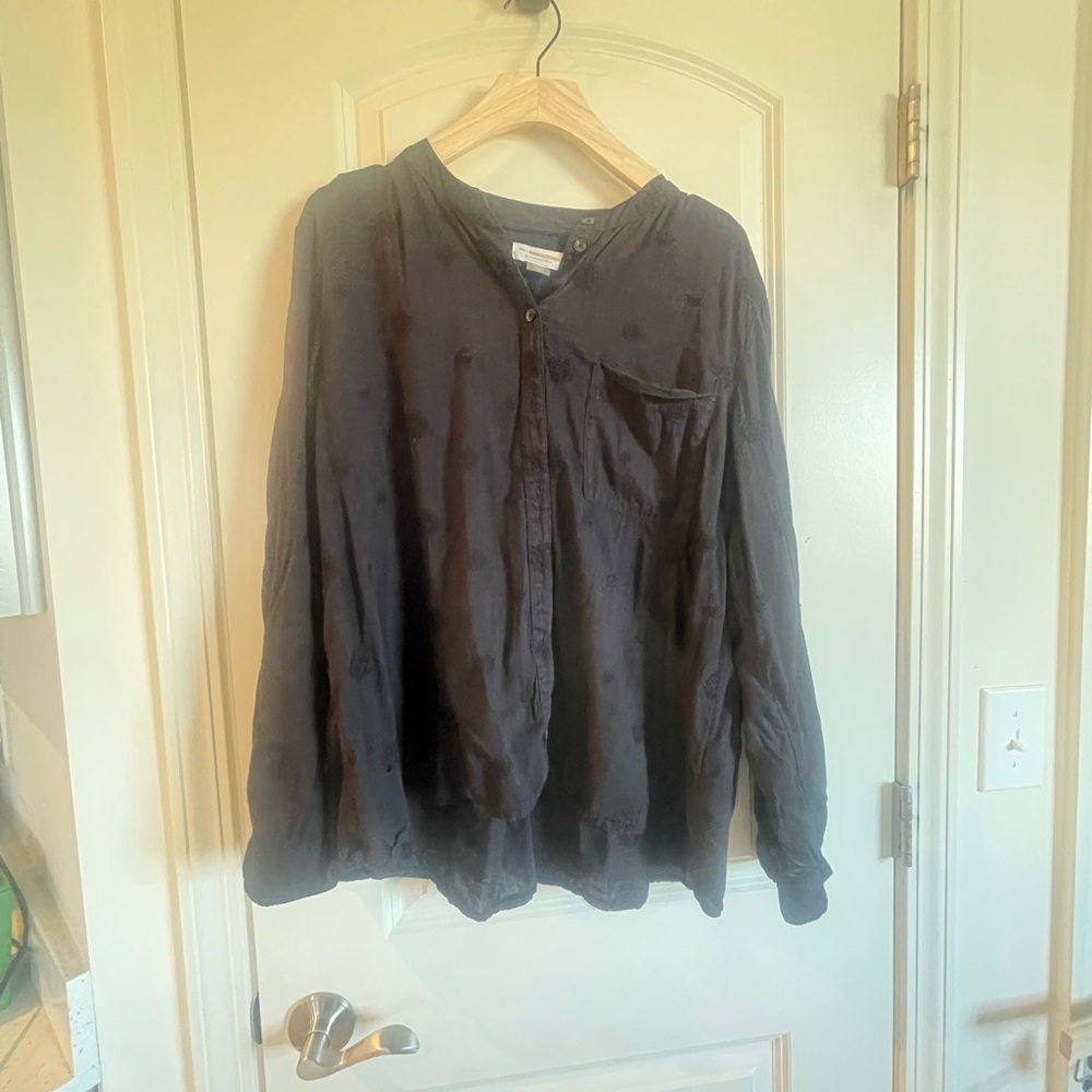 Anthropologie Black Button Down Shirt